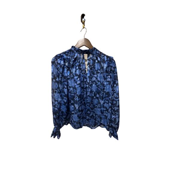French Connection Cynthia Floral Keyhole Top Size 0 New with Tags - Picture 6 of 7